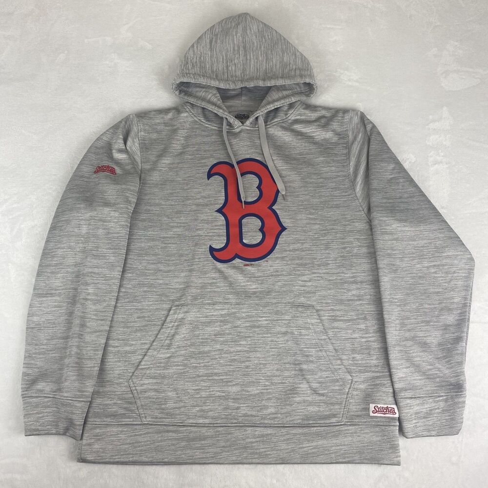 Stitches Boston Red Sox Sweater Adult Medium Gray Hoodie Sweatshirt Pullover